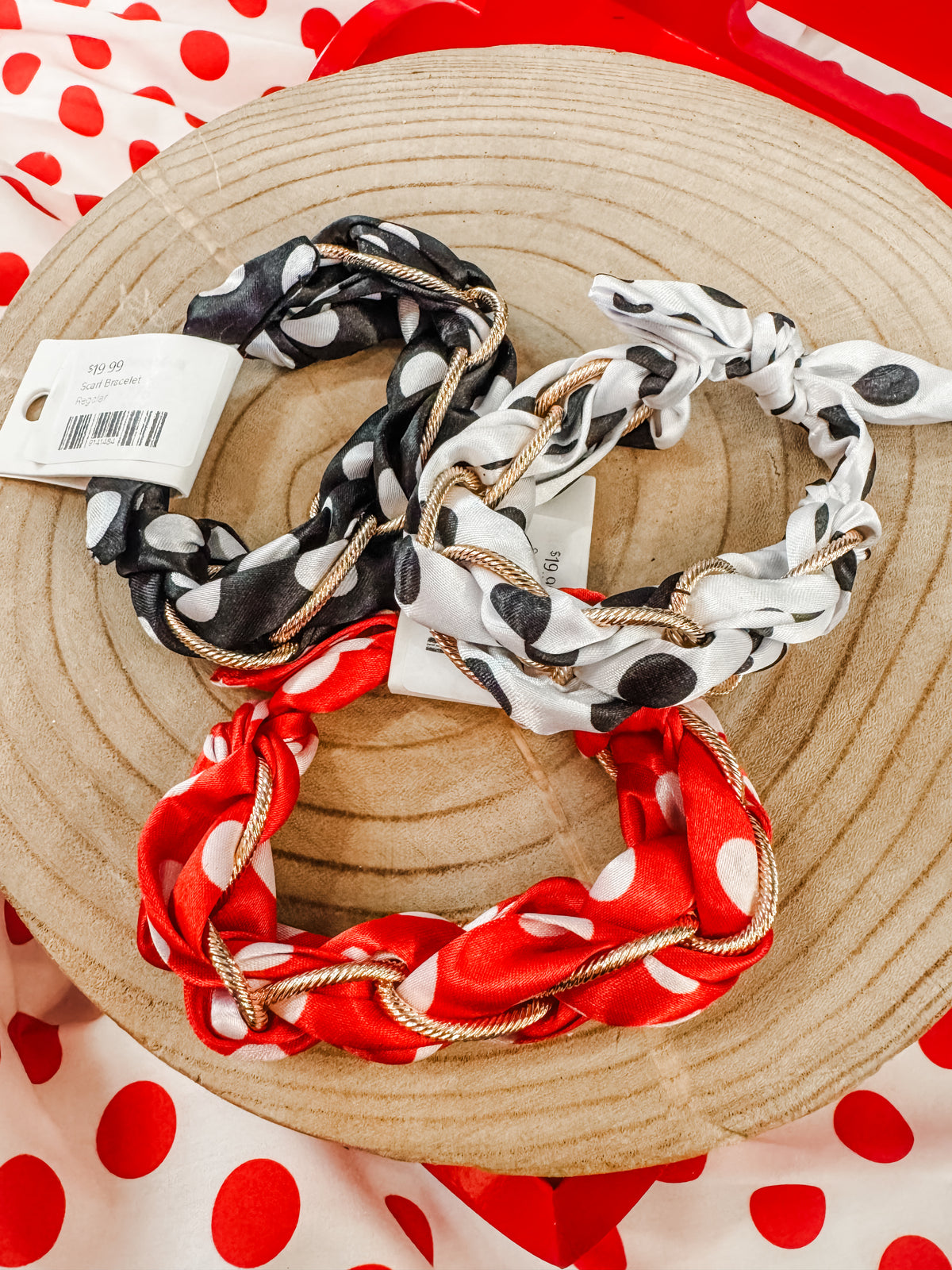 Polka Dot Scarf Bracelet