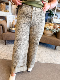 Mia Leopard cuffed denim