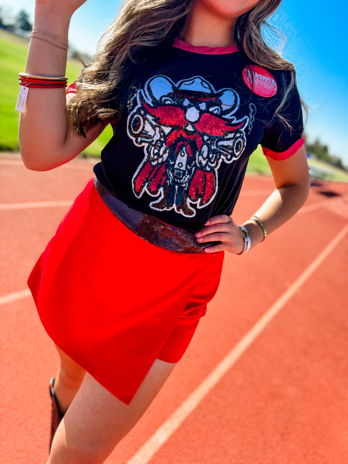 GLITTER RAIDER RED TEE