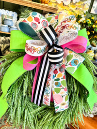 Beaded Grass Wreath With Bow