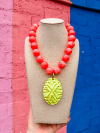 Solid Medallion Beaded Necklace