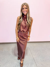 Mocha Polished Look Satin Set