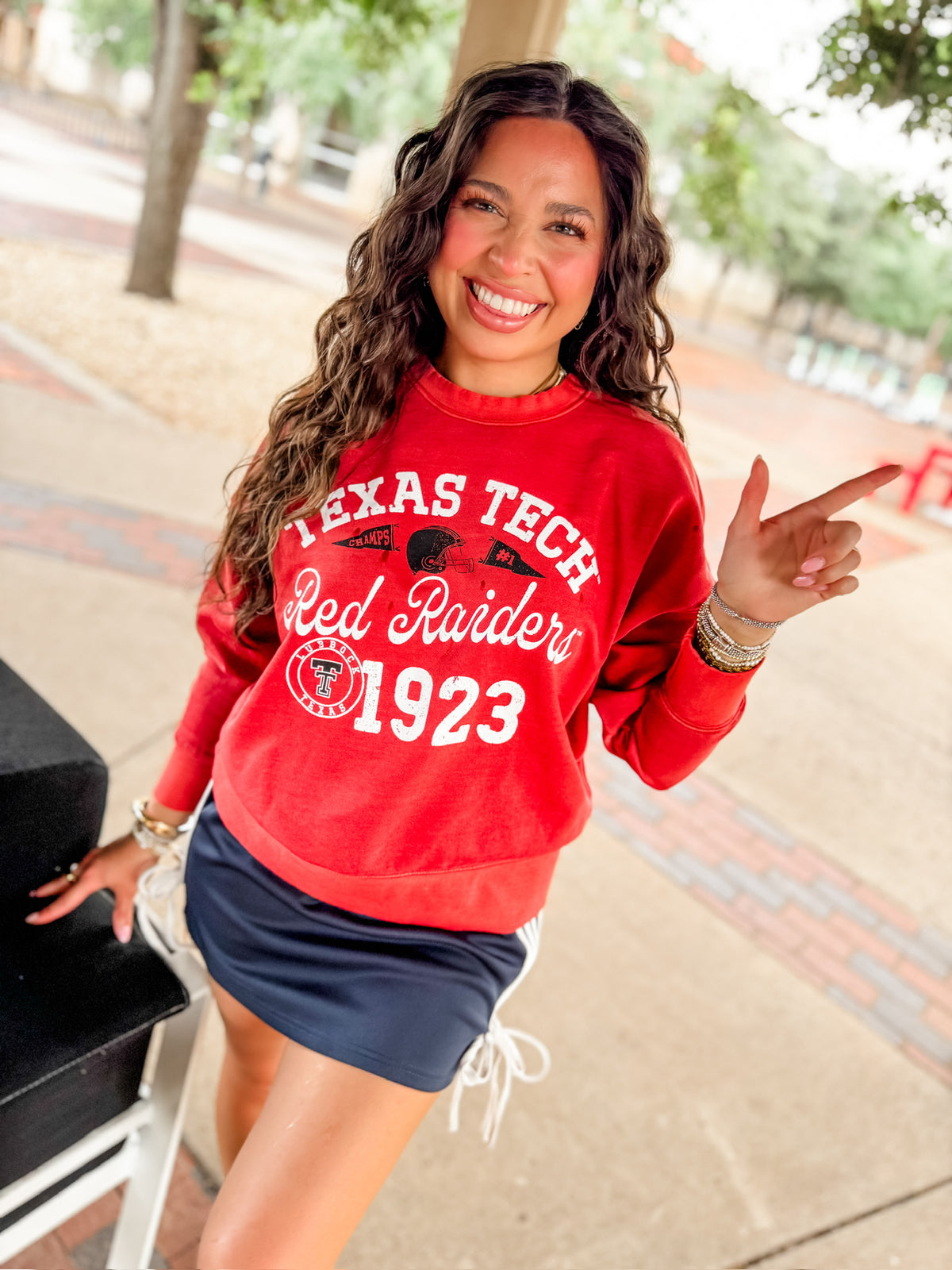 Texas Tech Football Icon Oversized Crew Sweatshirt
