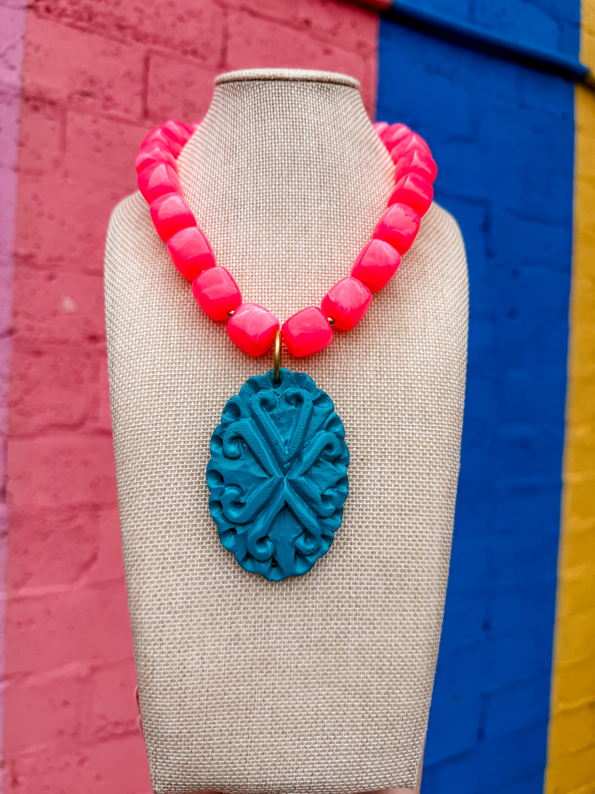 Solid Medallion Beaded Necklace