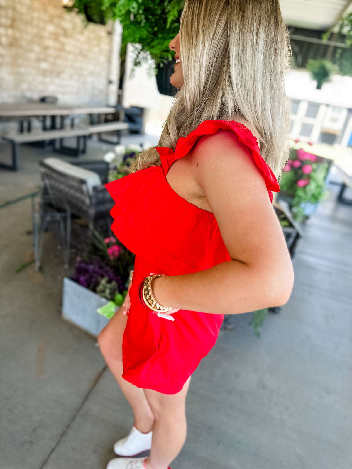 Lady In Red Romper