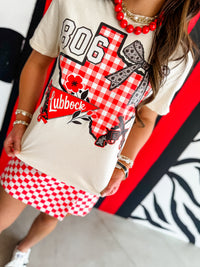 Gingham Guns Up Tee