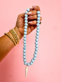 Blue Stripe Necklace-2 Pendant