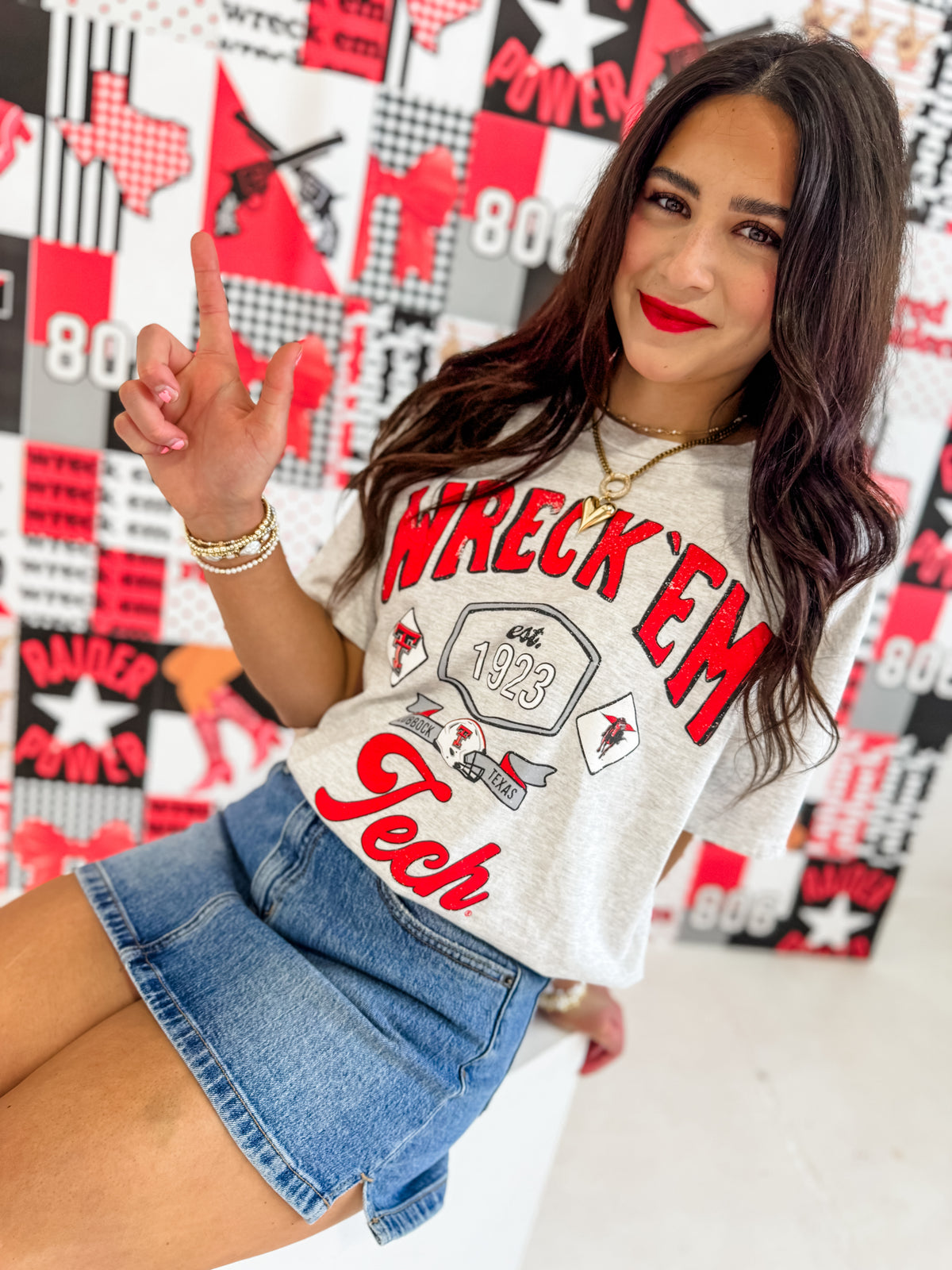 Ash Gray Texas Tech Patches Tee