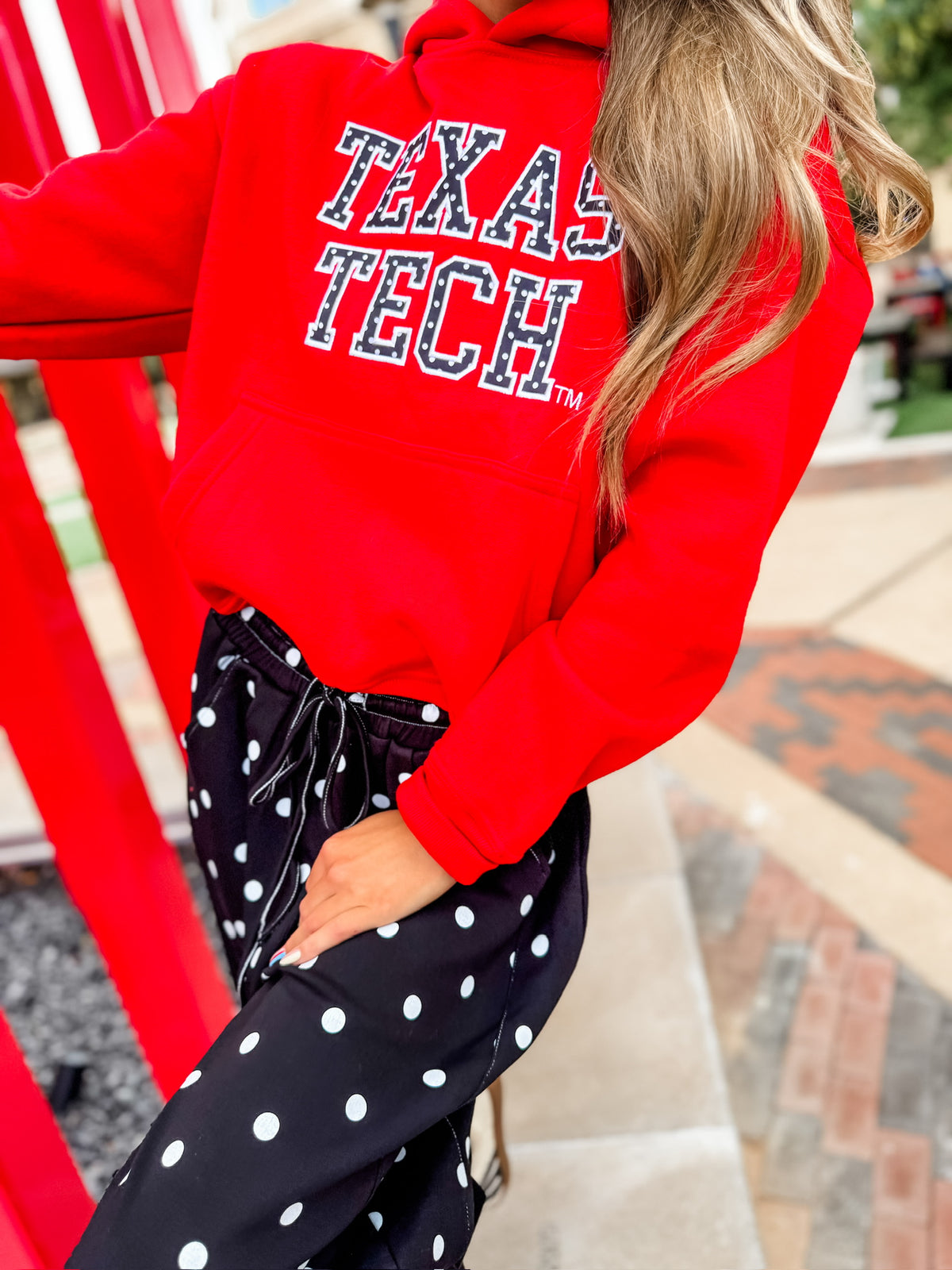 Texas Tech Red Polka Dot Hoodie
