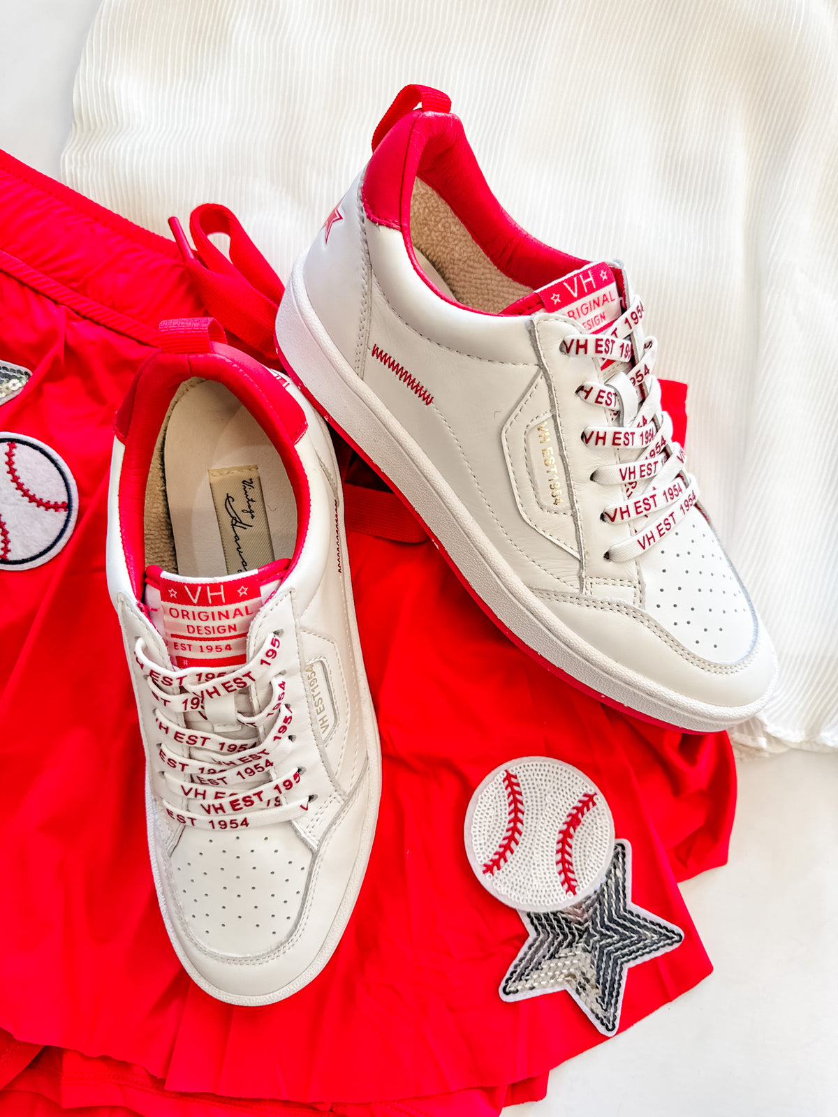 Swag White and Red Vintage Havana Sneakers
