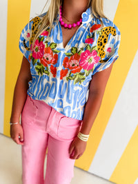 Cheetah Floral Top