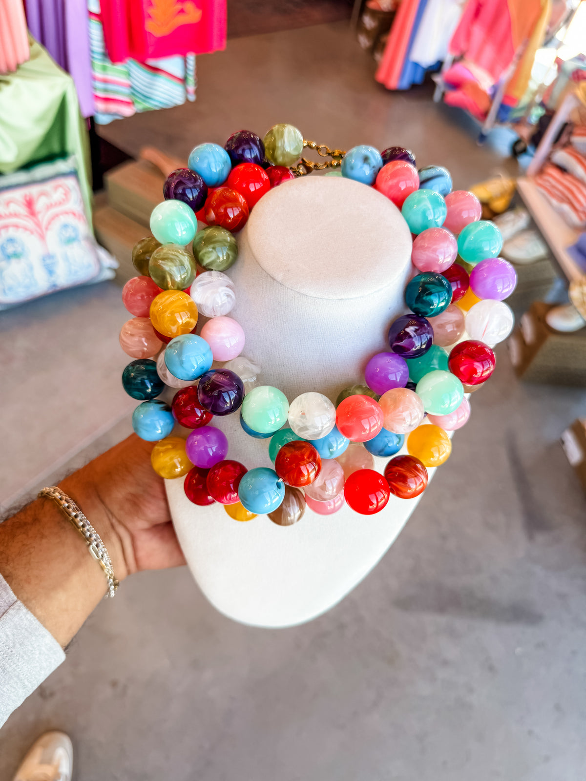 Multi Fall Beaded Necklace