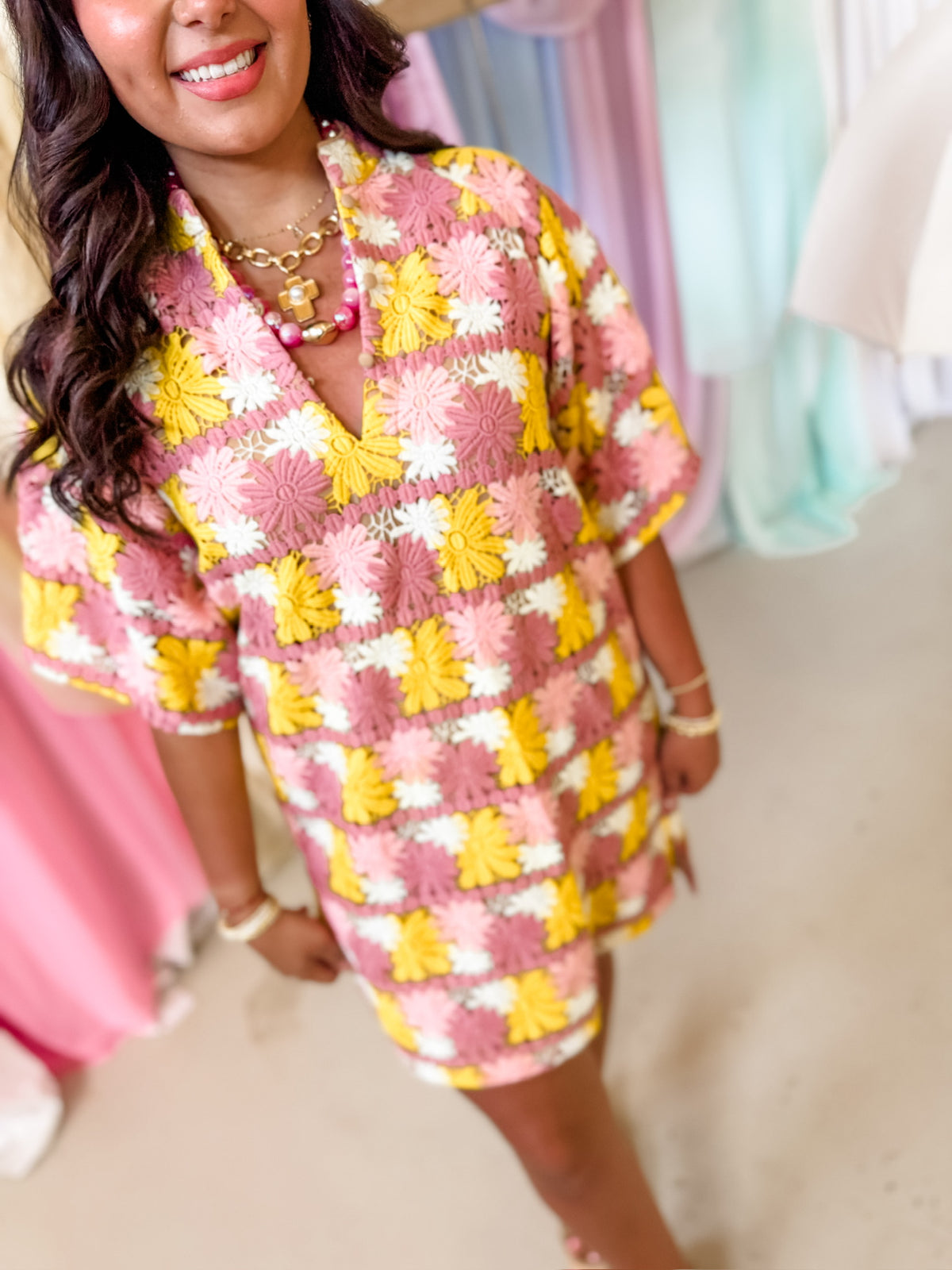 Lulu Short Mini Caftan - Sunny