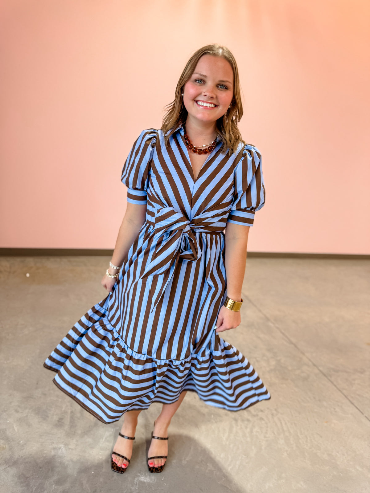 Pretty Woman Blue/Brown Dress