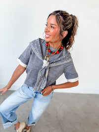 Silvie Grey Top