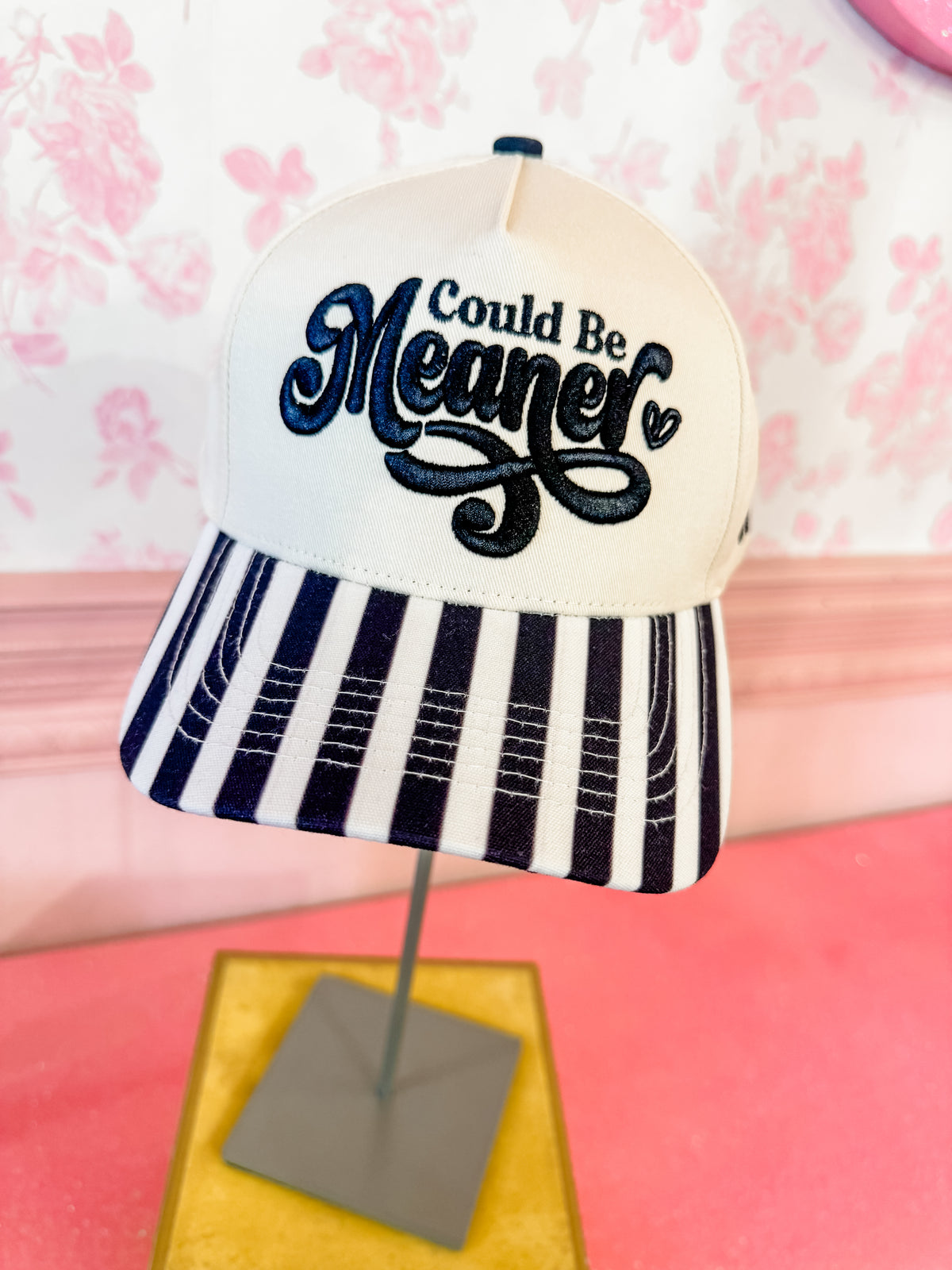 Could Be Meaner striped hat