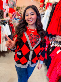Game Day Argyle Cardigan