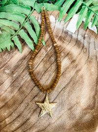 Honey bead star necklace