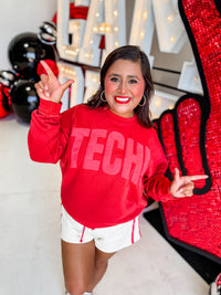 Texas Tech Mono Puff Ink Crewneck