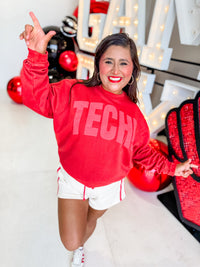Texas Tech Mono Puff Ink Crewneck