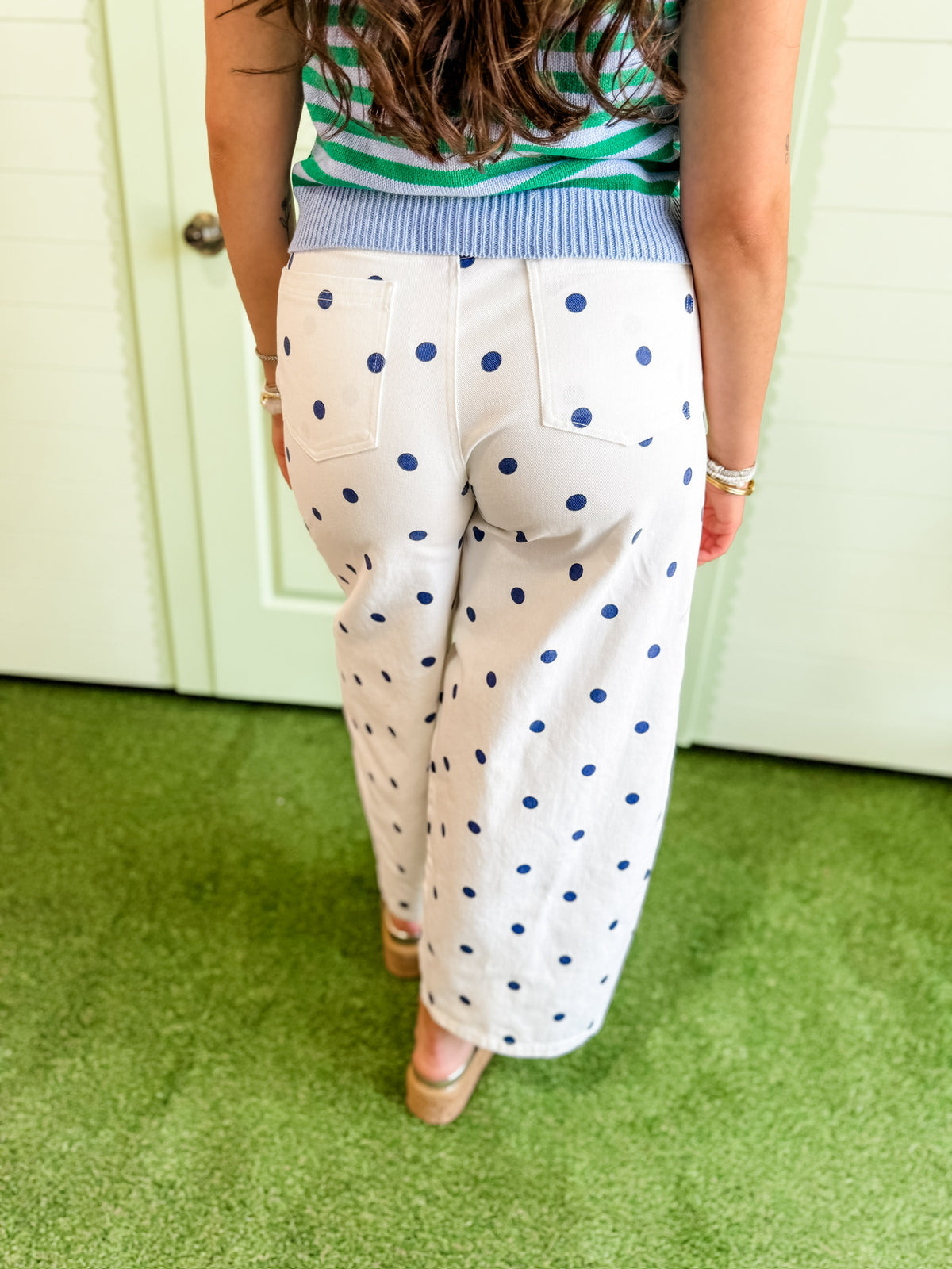 Navy Dot Pants