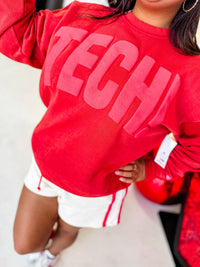 Texas Tech Mono Puff Ink Crewneck