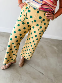 Rhonda Dot Scallop Custard Pants