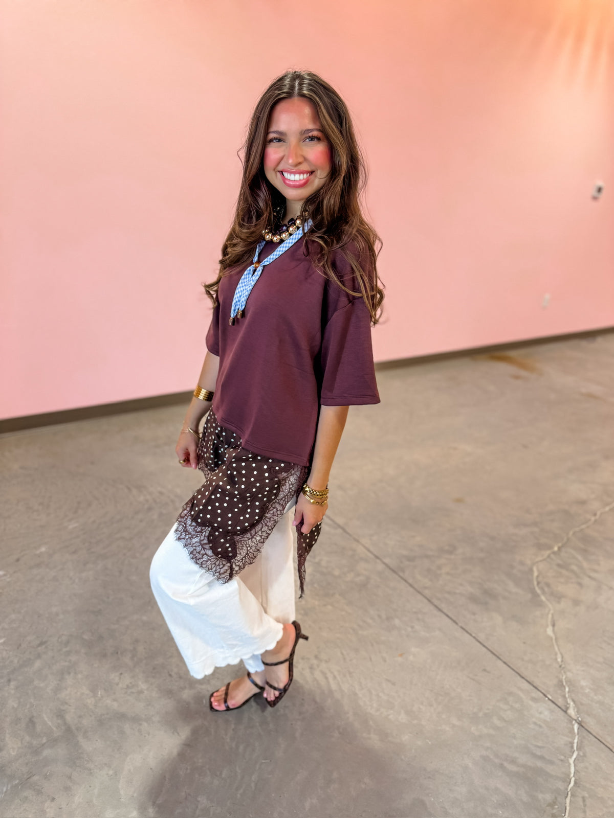 Embellished Brown Top