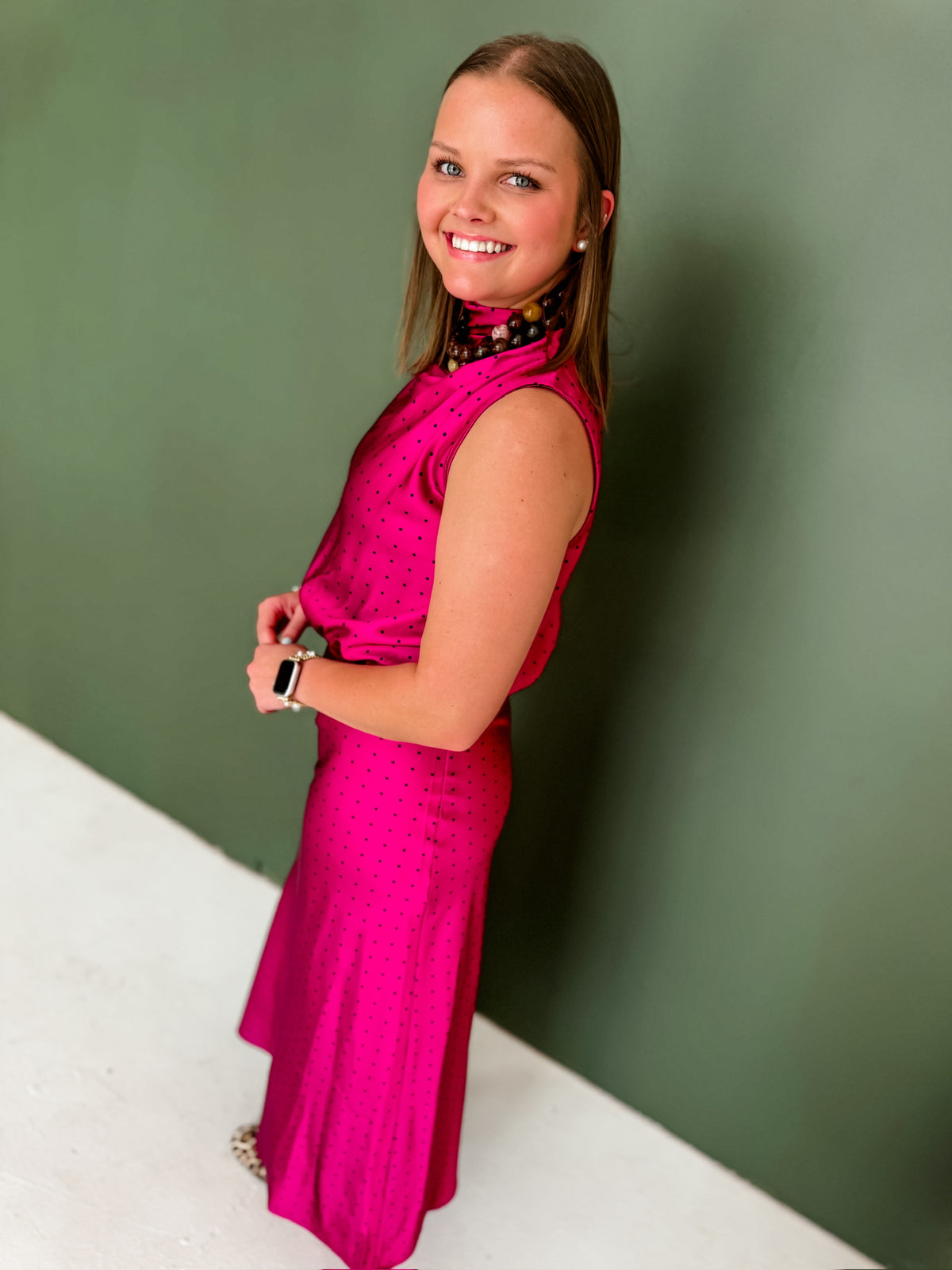 Magenta Polished Look Satin Set
