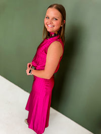 Magenta Polished Look Satin Set