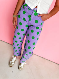 Bold Polka Dot Barrel Pants