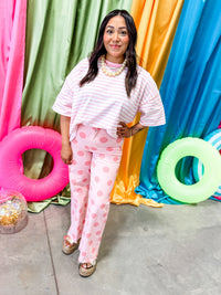 Marie Stripe Top - Pink