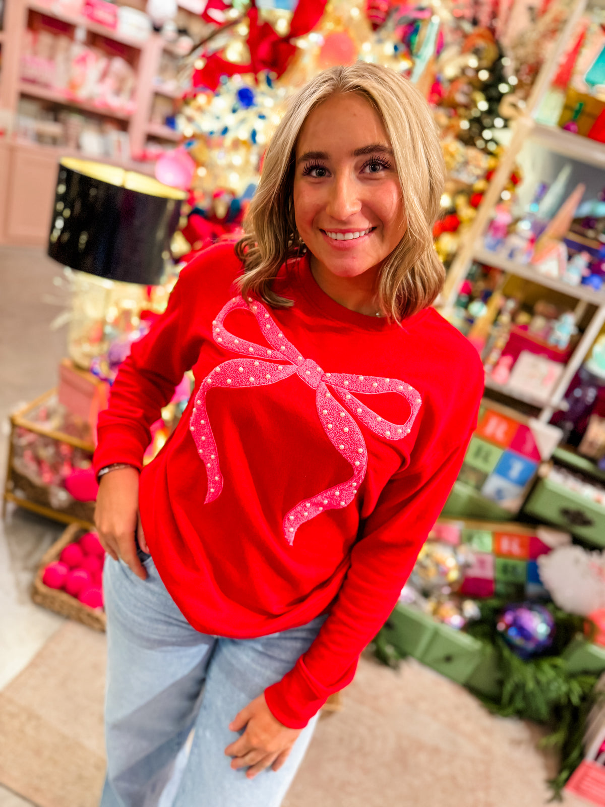 Pearl Bow Sweatshirt