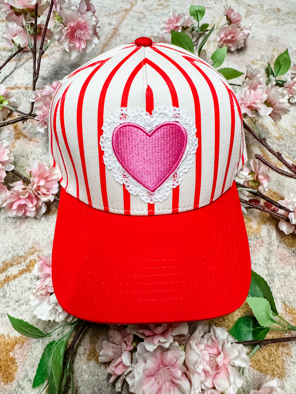 Lace Striped Love Hat
