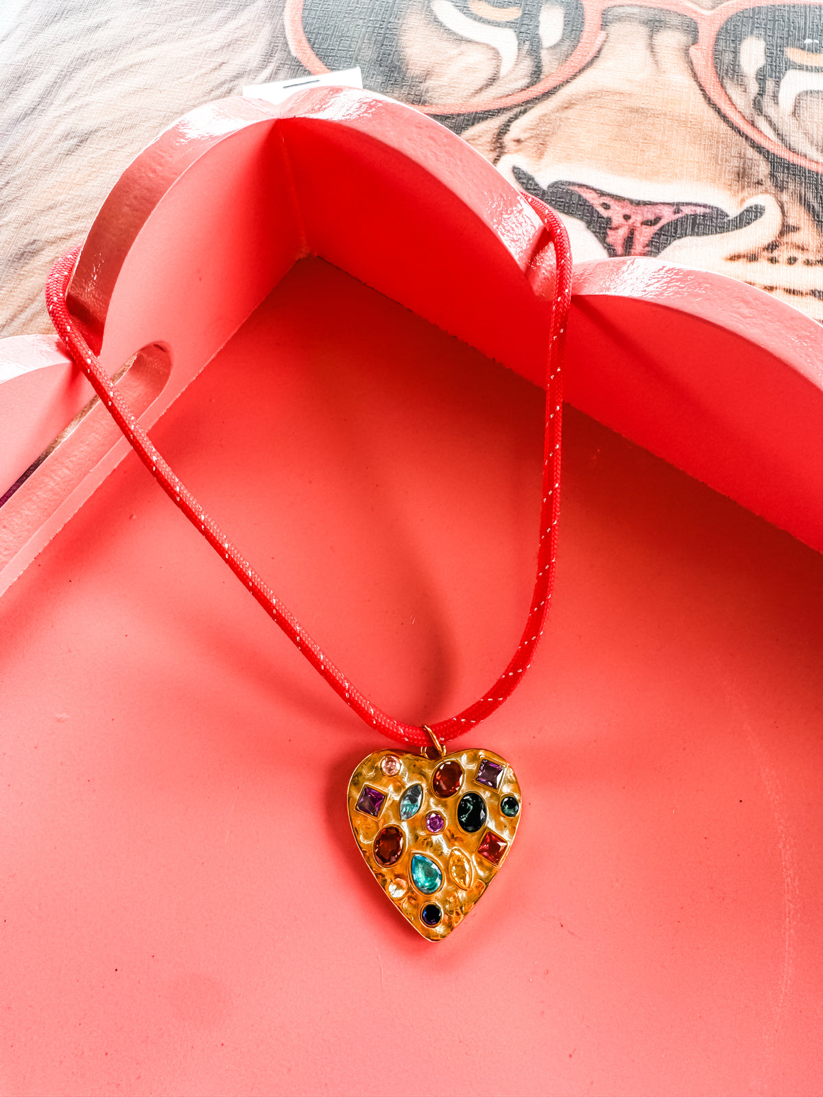 Confetti Heart Cord Necklace