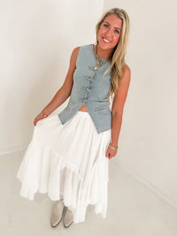 Penny Denim Top