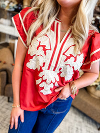 Rust Damask Top