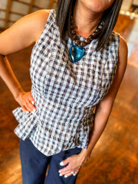 Plaid Peplum Top