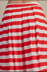 Red striped skirt