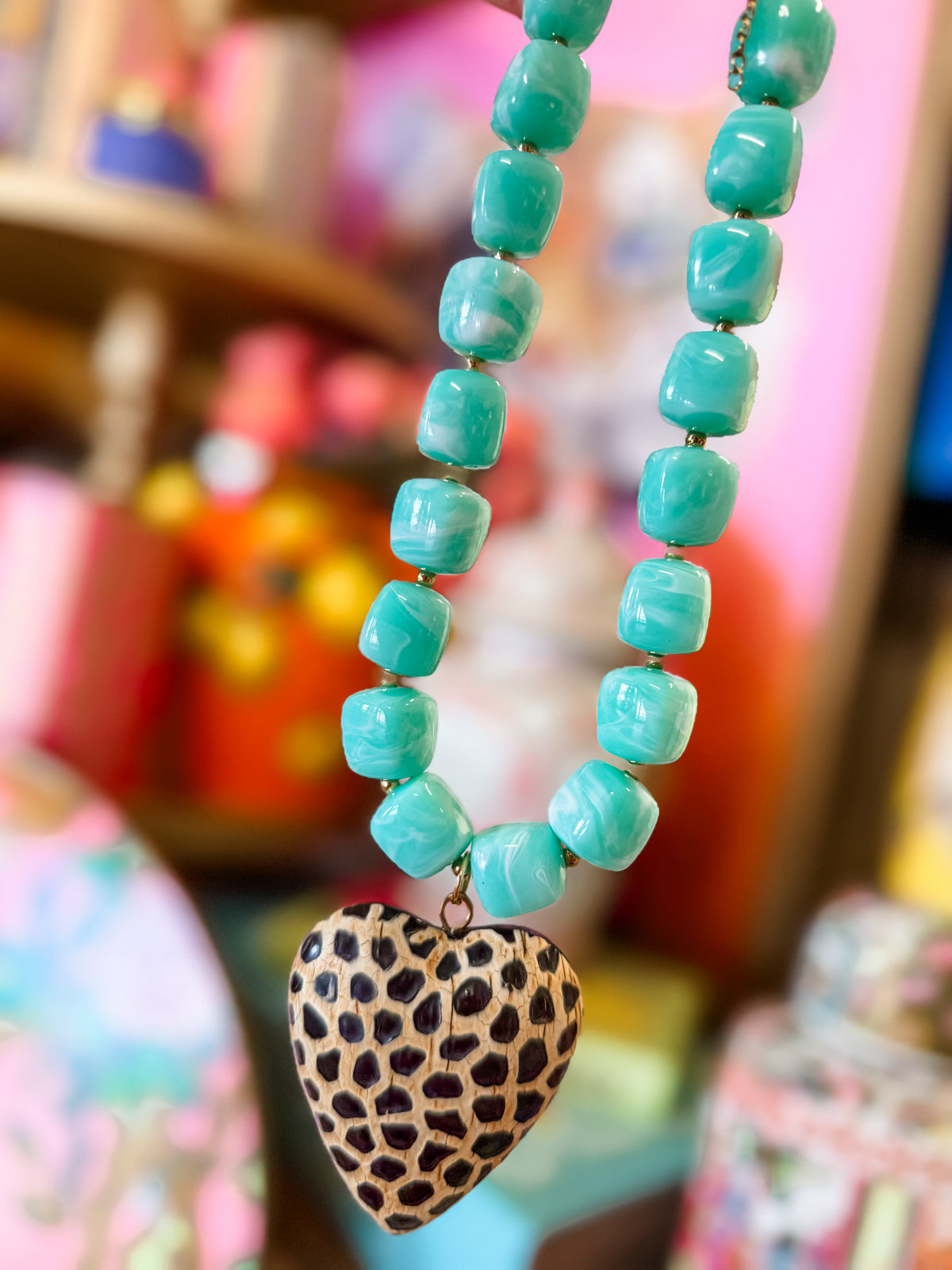 Cheetah Heart Necklace