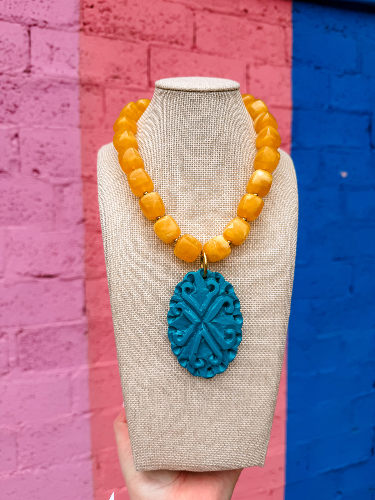 Solid Medallion Beaded Necklace