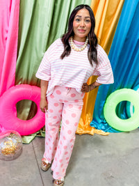 Marie Stripe Top - Pink