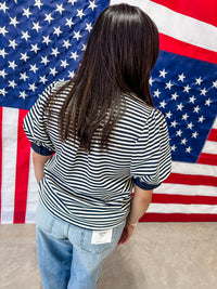 Shelly Navy Top