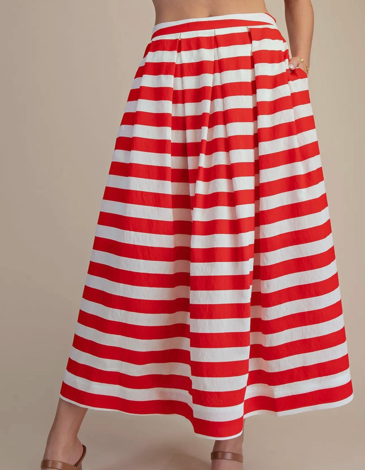 Red striped skirt