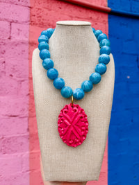 Solid Medallion Beaded Necklace