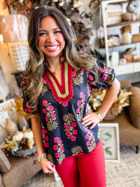 Midnight Floral Top