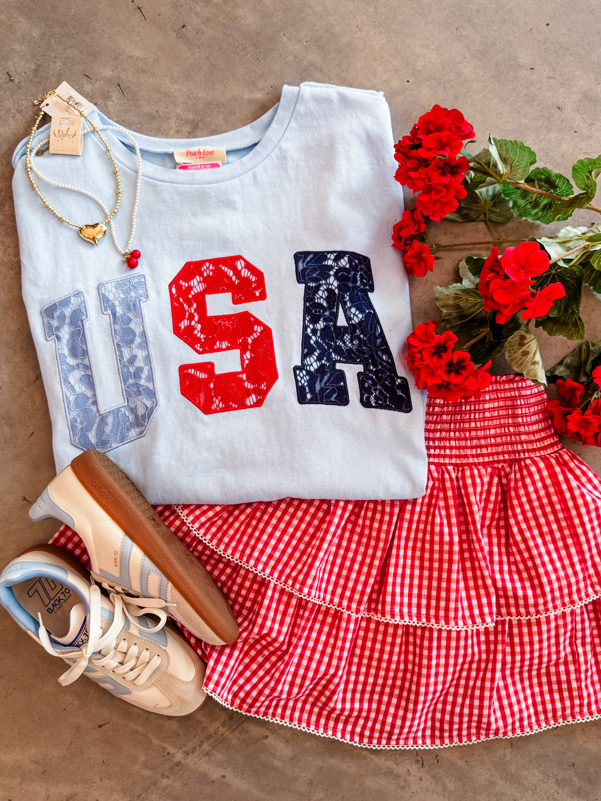 USA Lace Embroidered Top