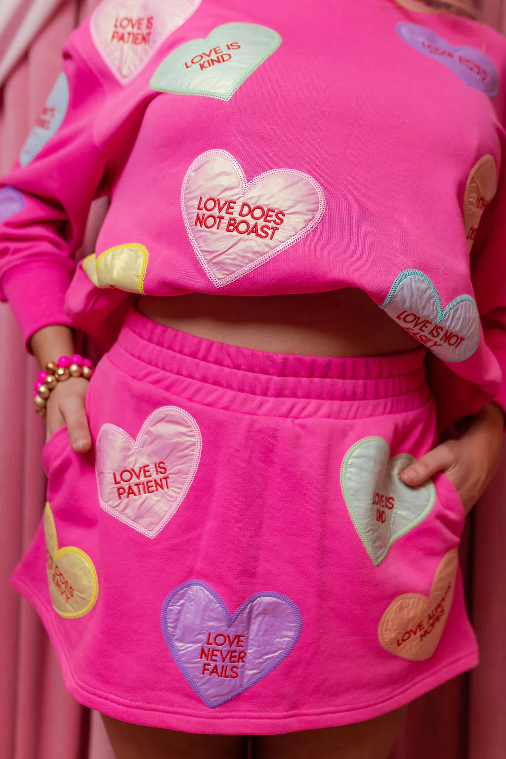 Pink Candy Heart Skort