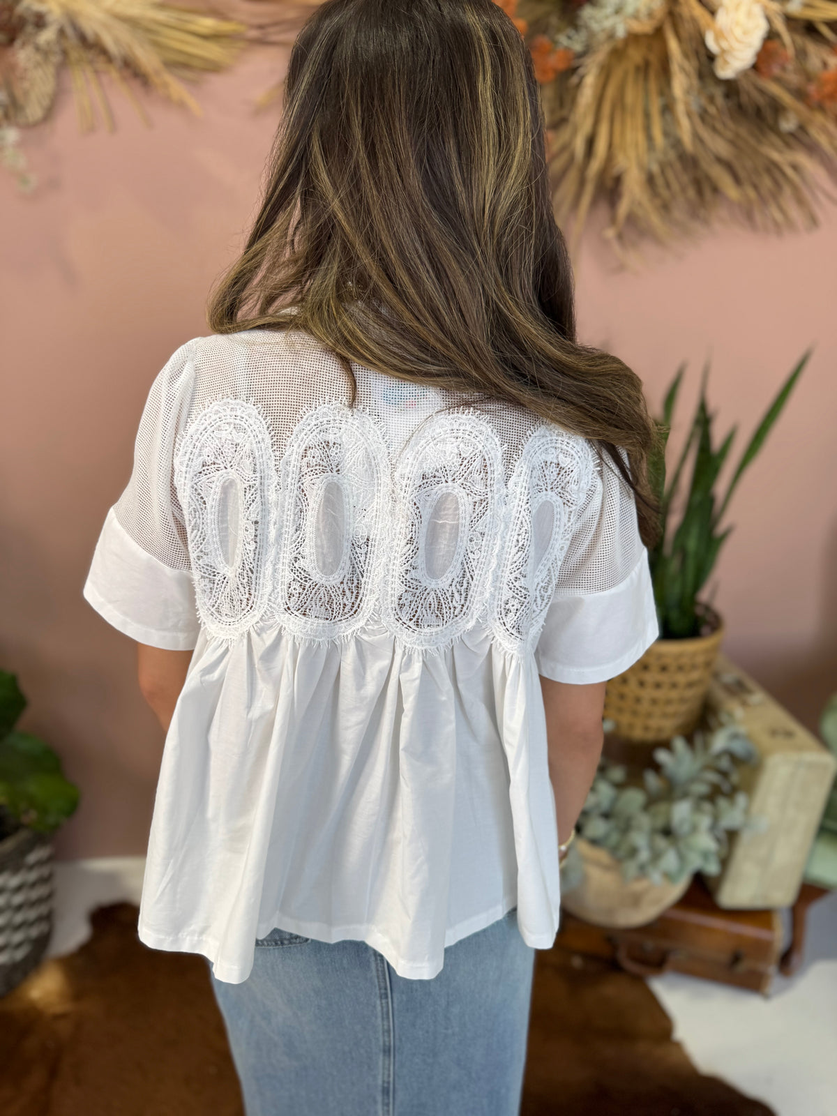 Kelli Lace Short Sleeve Top