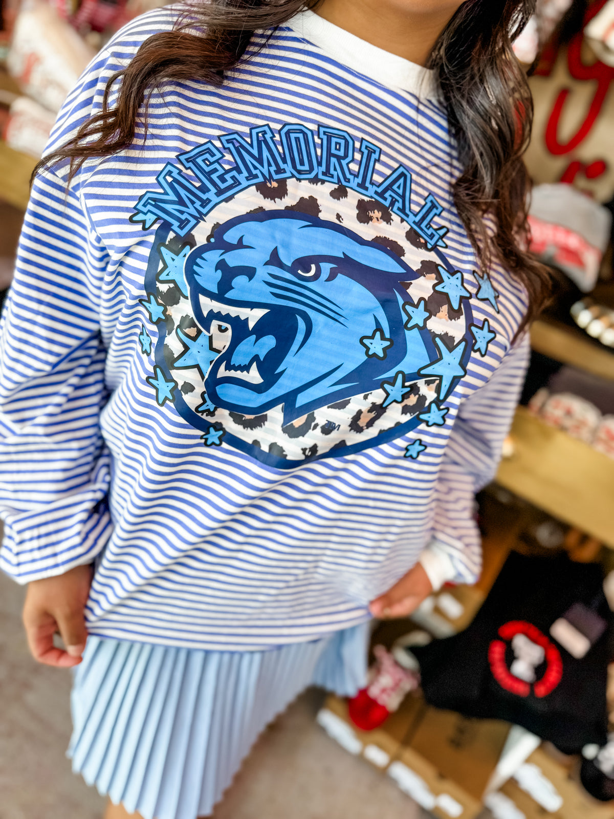 Memorial Panthers Striped Top